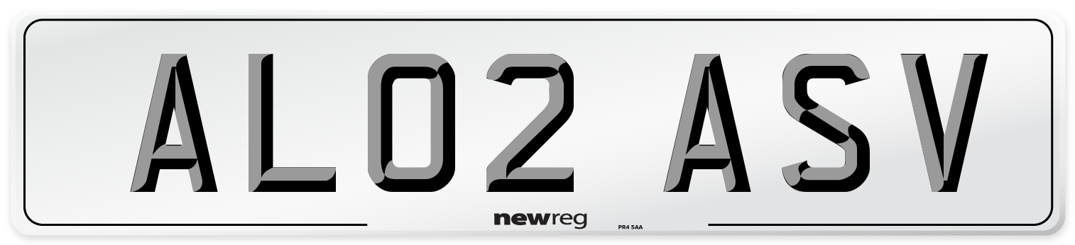 AL02 ASV Number Plate from New Reg
